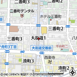 愛媛県松山市大街道1丁目周辺の地図