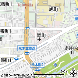 愛媛県松山市錦町2-33周辺の地図