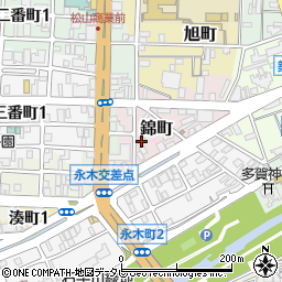 愛媛県松山市錦町2-11周辺の地図