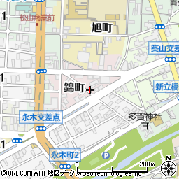 松山唐人町郵便局周辺の地図