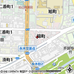 愛媛県松山市錦町2-13周辺の地図
