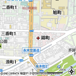 愛媛県松山市錦町4-1周辺の地図