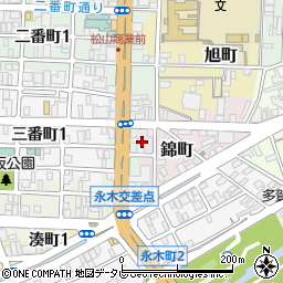 愛媛県松山市錦町4-2周辺の地図