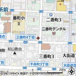 伊予銀行いよぎん三番町ビル ＡＴＭ周辺の地図