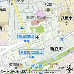 愛媛県松山市築山町周辺の地図