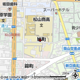 愛媛県松山市旭町周辺の地図