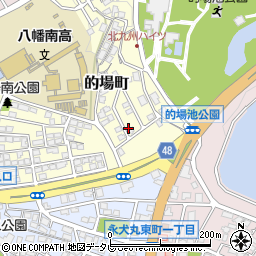 福岡県北九州市八幡西区的場町周辺の地図