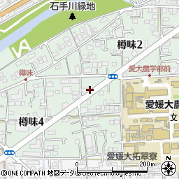 愛媛県松山市樽味周辺の地図