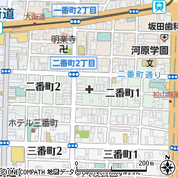 愛媛県松山市二番町周辺の地図