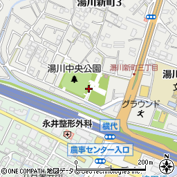 湯川中央公園トイレ周辺の地図