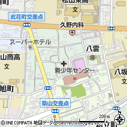 愛媛県松山市此花町周辺の地図