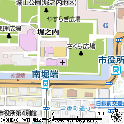 愛媛県立図書館周辺の地図