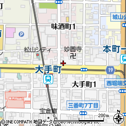 松山大手郵便局周辺の地図
