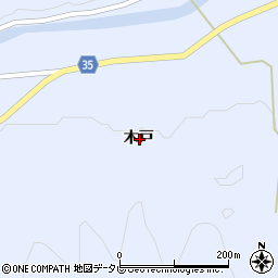 徳島県阿南市新野町木戸周辺の地図