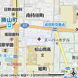 愛媛県松山市御宝町周辺の地図