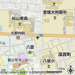 愛媛県松山市湯渡町5-33周辺の地図