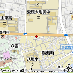 愛媛県松山市湯渡町5-45周辺の地図