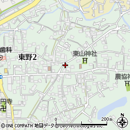 愛媛県松山市東野周辺の地図