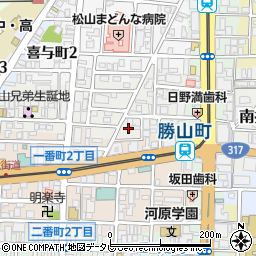 愛媛県松山市歩行町1丁目3周辺の地図
