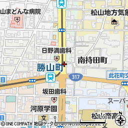 愛媛県松山市勝山町周辺の地図