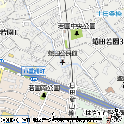 蜷田公民館周辺の地図