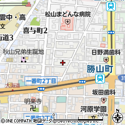 愛媛県松山市歩行町1丁目5周辺の地図