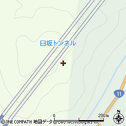 臼坂トンネル周辺の地図