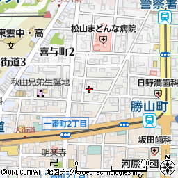 愛媛県松山市歩行町周辺の地図