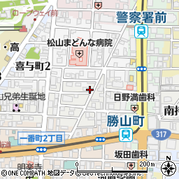 愛媛県松山市歩行町1丁目9-1周辺の地図