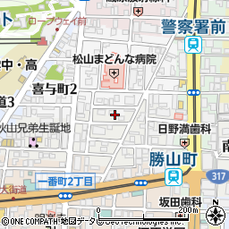愛媛県松山市歩行町1丁目9周辺の地図
