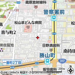 愛媛県松山市歩行町1丁目11周辺の地図