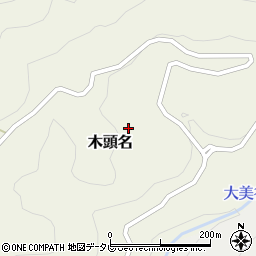徳島県那賀郡那賀町木頭名八平地周辺の地図