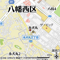 ミニストップ八幡八枝店周辺の地図