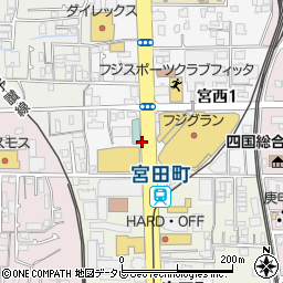 ホテルクラウンヒルズ松山駐車場周辺の地図