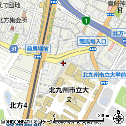 ファミリーマート北九大西店周辺の地図