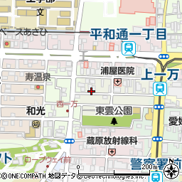 愛媛県松山市中一万町周辺の地図