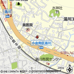 湯川区公民館周辺の地図