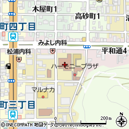 松山市役所　松山市総合福祉センター・老人福祉センター周辺の地図
