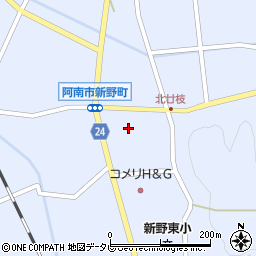 徳島県阿南市新野町廿枝周辺の地図