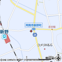 徳島県阿南市新野町是国周辺の地図