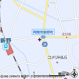 徳島県阿南市新野町（是国）周辺の地図