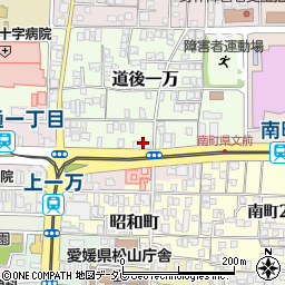 愛媛県松山市道後一万3-1周辺の地図