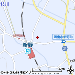 徳島県阿南市新野町花坂周辺の地図