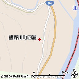 和歌山県新宮市熊野川町四瀧周辺の地図