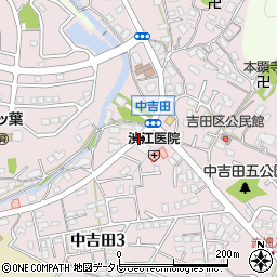中吉田周辺の地図