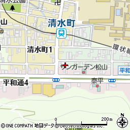 愛媛県松山市鉄砲町周辺の地図