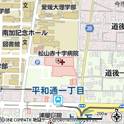 松山市役所教育委員会　教育研修センター・事務所周辺の地図