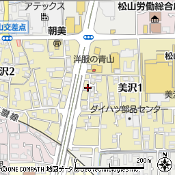 愛媛県松山市美沢周辺の地図