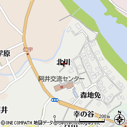 徳島県那賀郡那賀町阿井北川周辺の地図