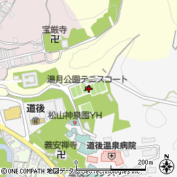 松山市湯月公園テニスコート周辺の地図